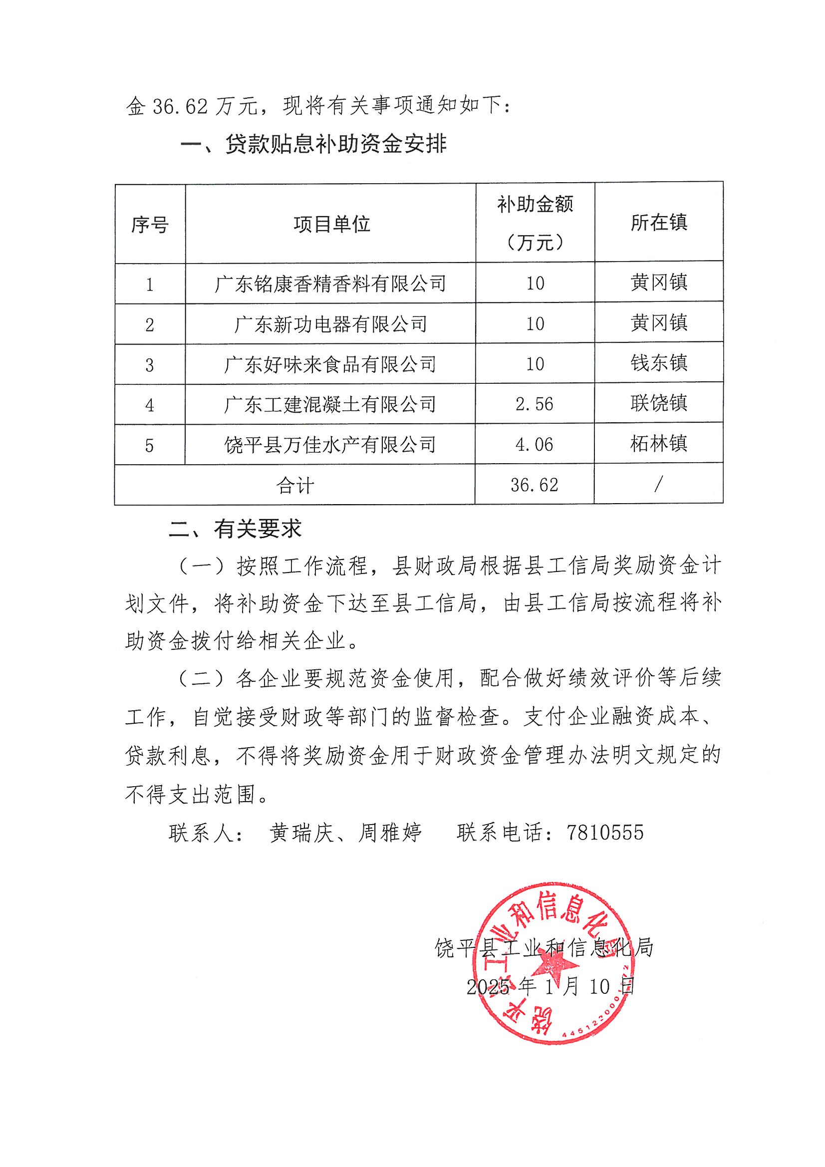 关于下达 2025 年饶平县推动“百千万工程“产业经济高质量发展专项资金(支持专精特新企业贷款贴息补助)计划安排的通知_页面_2.jpg